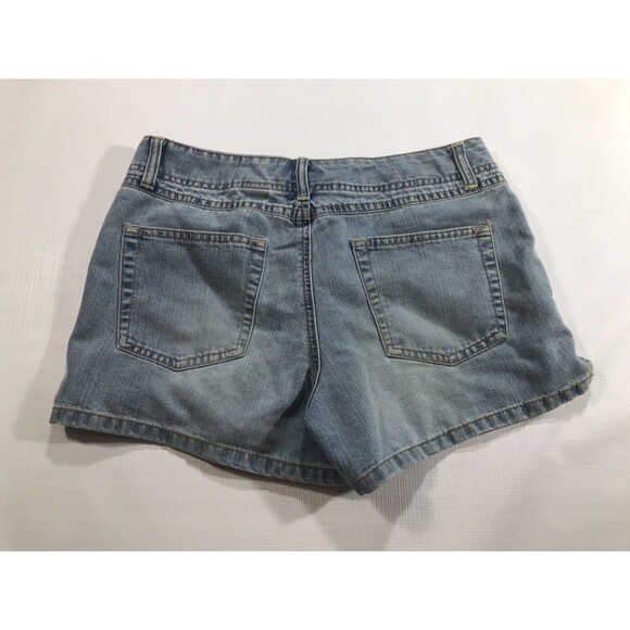 Vintage Old Navy Shorts Size 8 Blue Denim Low Waist Y2K Patchwork - Picture 3 of 6